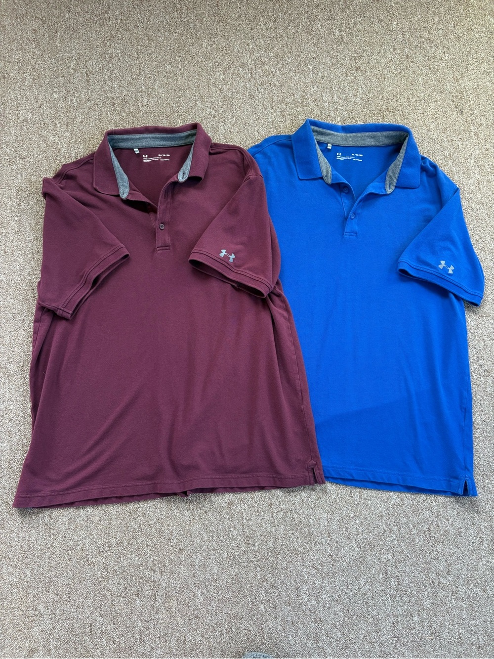 Under Armour Men's Polo Pair - Burgundy & Royal Blue
